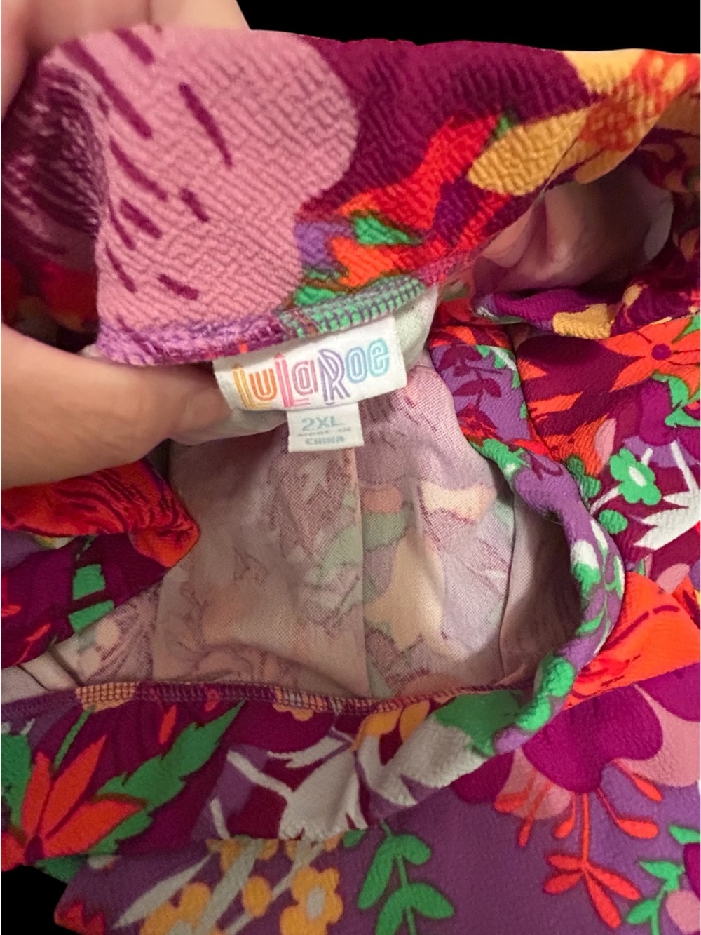 LuLaRoe Floral Purple Multi Print skirt - Picture 2 of 2